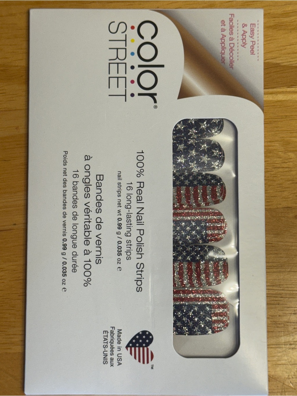 Color Street Red White Blue Glitter Flag Nail Strips